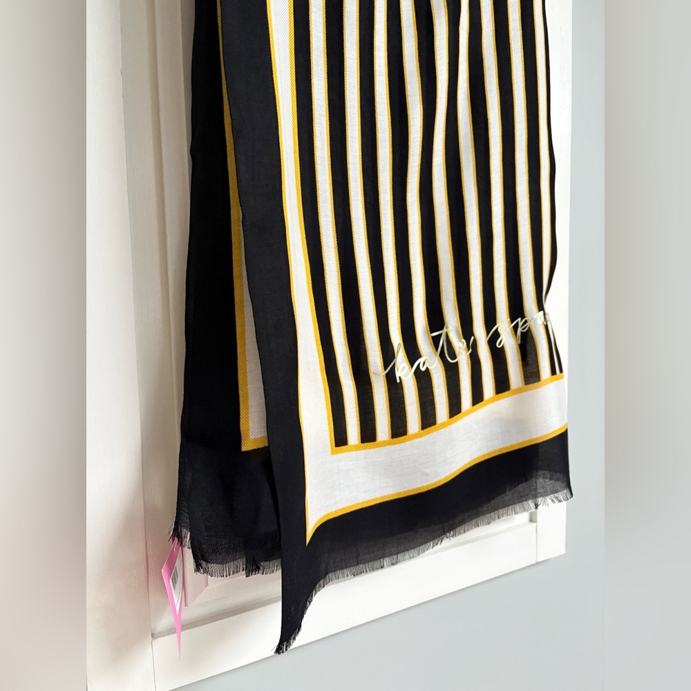 NWT Kate Spade New York || Botanical Stripe Oblong Scarf - Picture 11 of 11